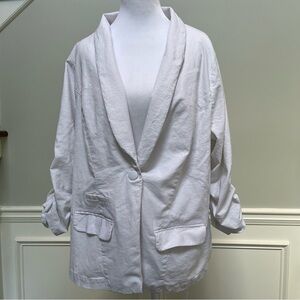 Torrid White Linen Blazer Size 2XL